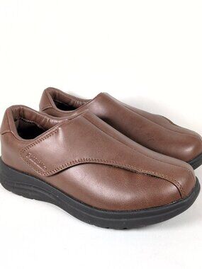 FitVille EasyTop Deluxe V1 Wide Width Slip-On | Women's 7.5W | Brick Brown | NWT